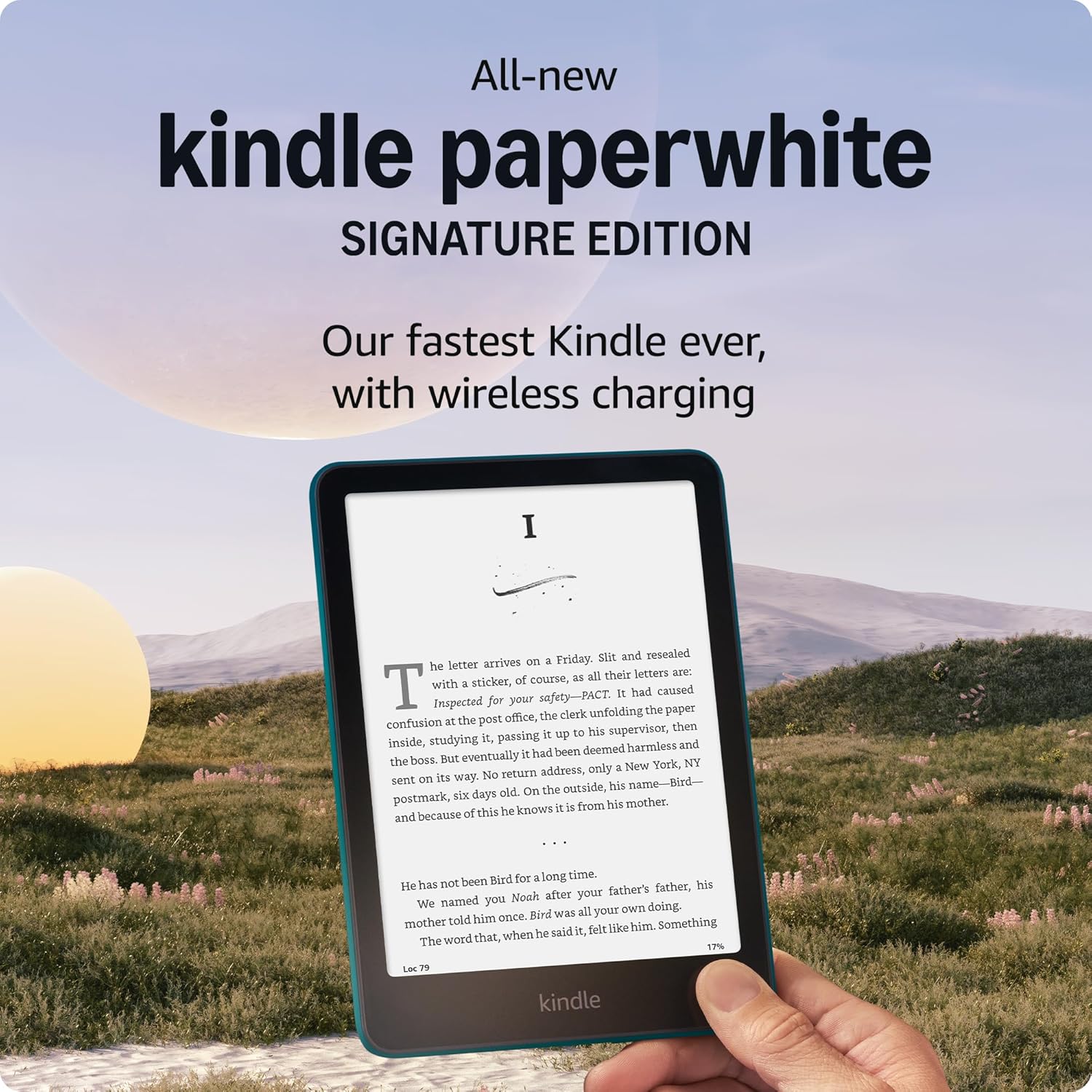 Amazon Kindle Paperwhite Bundle: Includes, Amazon Kindle Paperwhite Signature Edition 32GB | Jade, Fabric Cover| Jade & Wireless Charging Dock