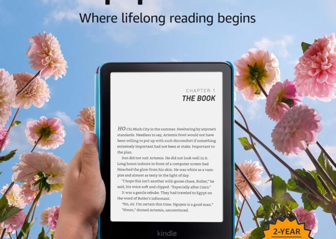 Amazon Kindle Paperwhite Kids 16GB (newest model) – larger 7″ glare-free display – Kids read an average of 1+ hour per day with Kindle – Cyber City