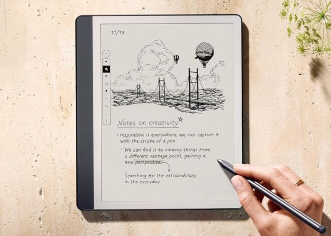 Amazon Kindle Scribe (64GB) – Your notes, documents and books, all in one place. With built-in AI notebook summarization. Includes Premium Pen – Tungsten